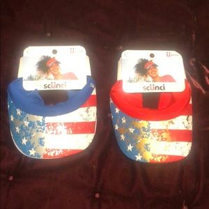 Scunci American Flag Headband Visors. 2 for $12